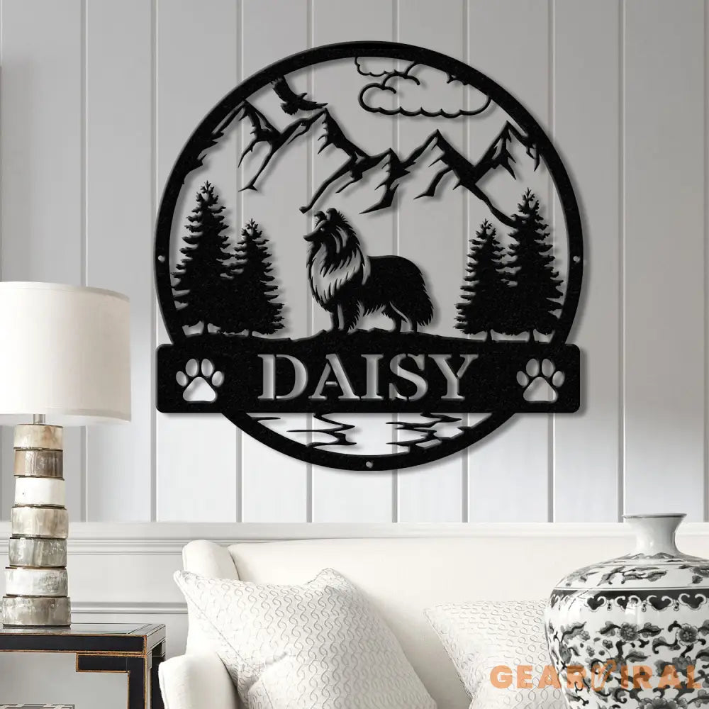 Custom Sheetland Sheepdog Metal Sign Dog Name Sign Sheetland Sheepdog Wall Decor Dog Lovers Wall Art Dog Mom Gifts Pet
