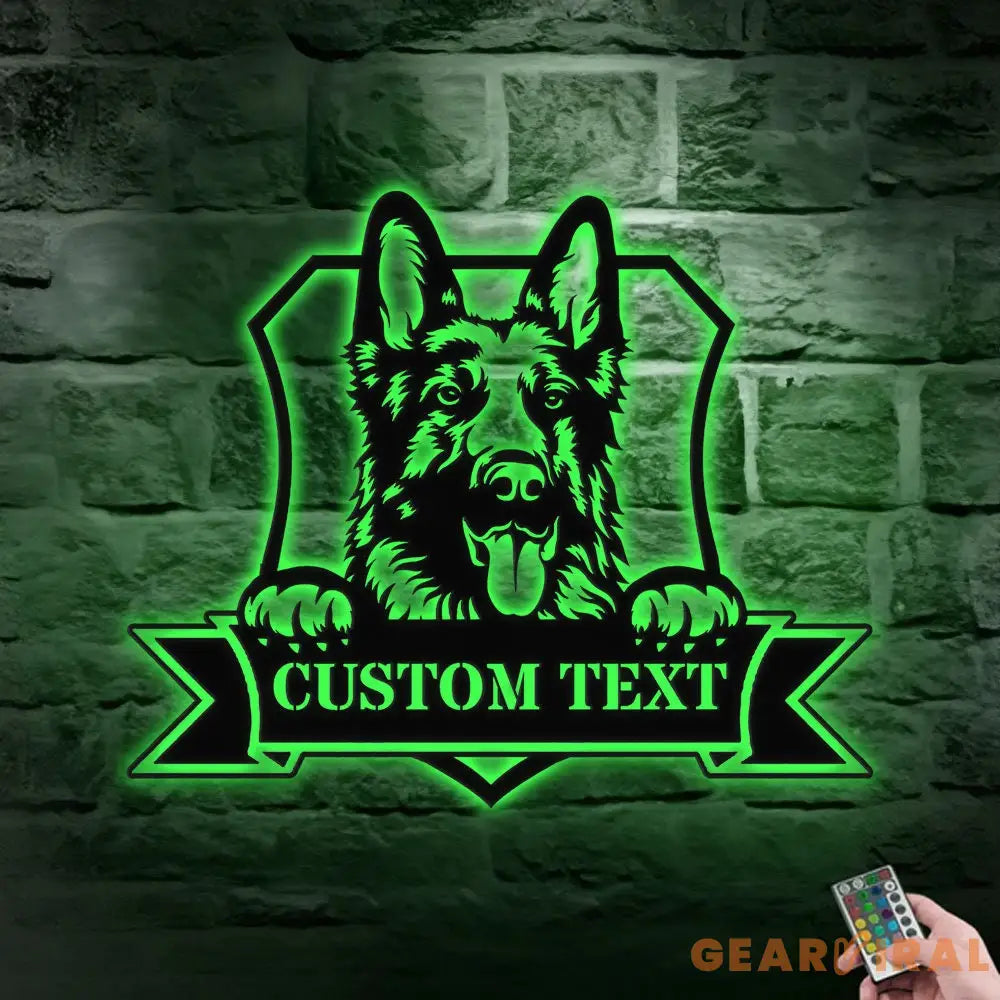 Custom Shepherd Metal Family Name LED Sign - Personalized Monogram Wall Art - Last Name Initial Hanging - Perfect