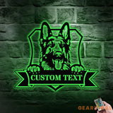 Custom Shepherd Metal Family Name LED Sign - Personalized Monogram Wall Art - Last Name Initial Hanging - Perfect