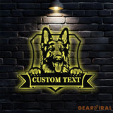 Custom Shepherd Metal Family Name LED Sign - Personalized Monogram Wall Art - Last Name Initial Hanging - Perfect