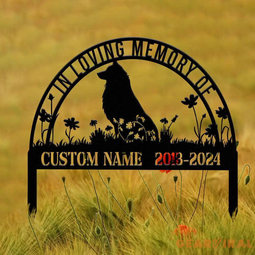 Custom Shetland Sheepdog Memorial Metal Stake - Personalized Pet Grave Marker Remembrance Sign Sympathy Gift Pet Loss
