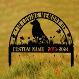 Custom Shetland Sheepdog Memorial Metal Stake - Personalized Pet Grave Marker Remembrance Sign Sympathy Gift Pet Loss