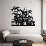 Custom Ship Octopus Tentacles Metal Wall Art LED Light Personalized Kraken Octopus Name Sign Home Decor Ocean Sea