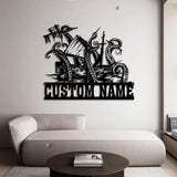 Custom Ship Octopus Tentacles Metal Wall Art LED Light Personalized Kraken Octopus Name Sign Home Decor Ocean Sea Monster Decoration Gift | GearViral