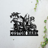 Custom Ship Octopus Tentacles Metal Wall Art LED Light Personalized Kraken Octopus Name Sign Home Decor Ocean Sea Monster Decoration Gift | GearViral