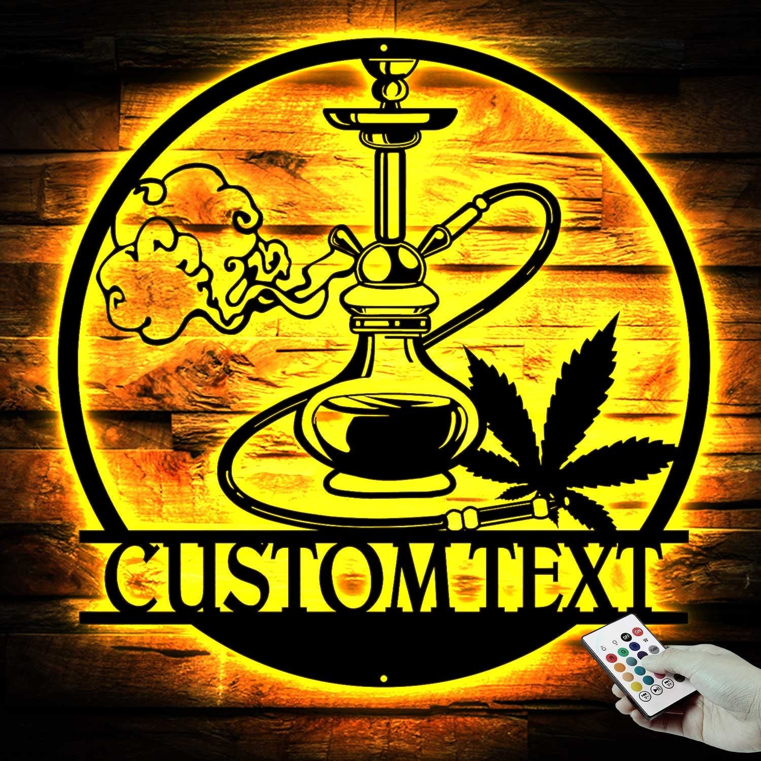 Custom Shisha Hookah Metal Wall Art LED Light - Shisha Sign - Personalized Smoke Shop Name Sign - Home Decor Hookah Shop Decoration Smoker Gift | GearViral