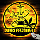 Custom Shisha Hookah Metal Wall Art LED Light - Shisha Sign - Personalized Smoke Shop Name Sign - Home Decor Hookah Shop Decoration Smoker Gift | GearViral