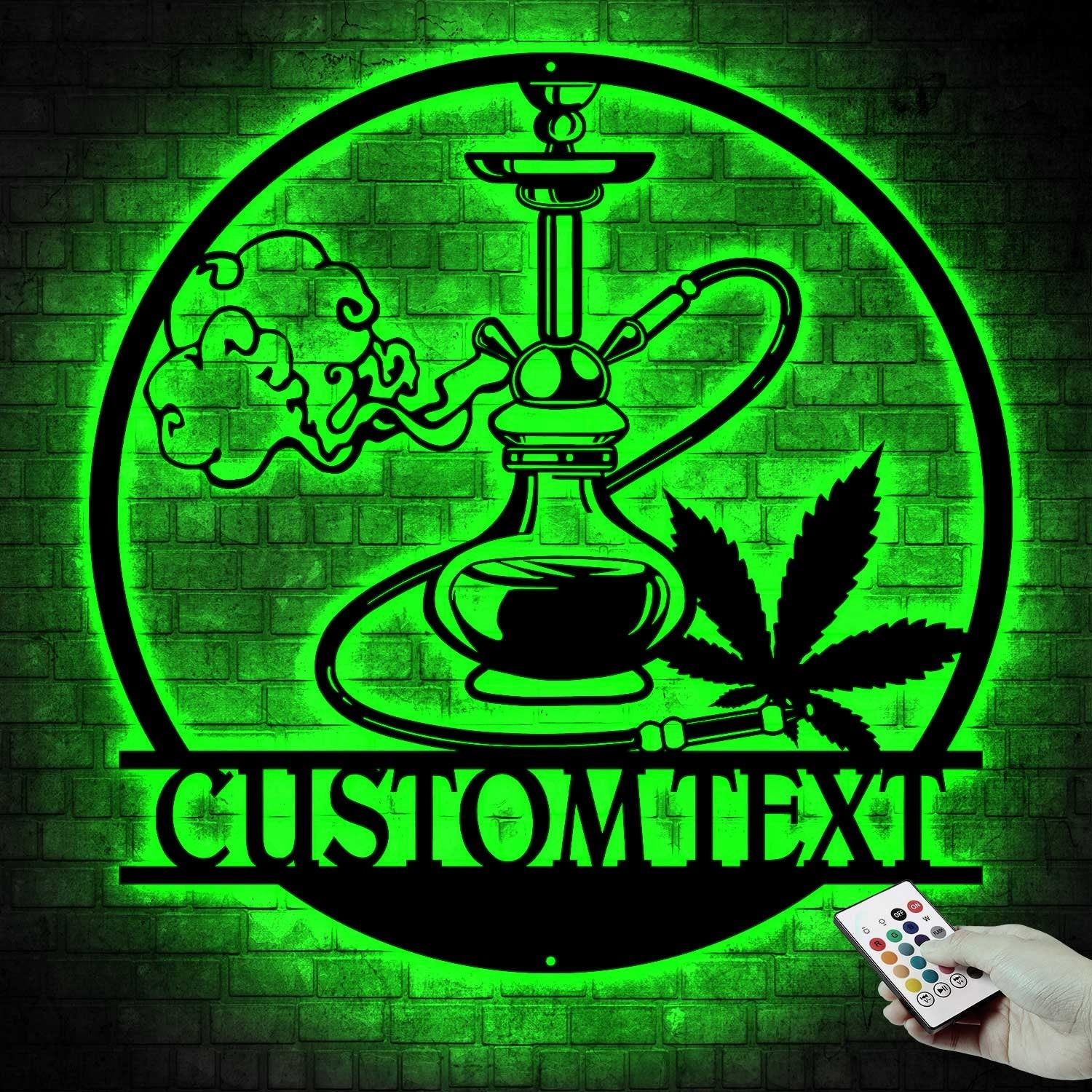 Custom Shisha Hookah Metal Wall Art LED Light - Shisha Sign - Personalized Smoke Shop Name Sign - Home Decor Hookah Shop Decoration Smoker Gift | GearViral