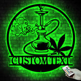 Custom Shisha Hookah Metal Wall Art LED Light - Shisha Sign - Personalized Smoke Shop Name Sign - Home Decor Hookah Shop Decoration Smoker Gift | GearViral