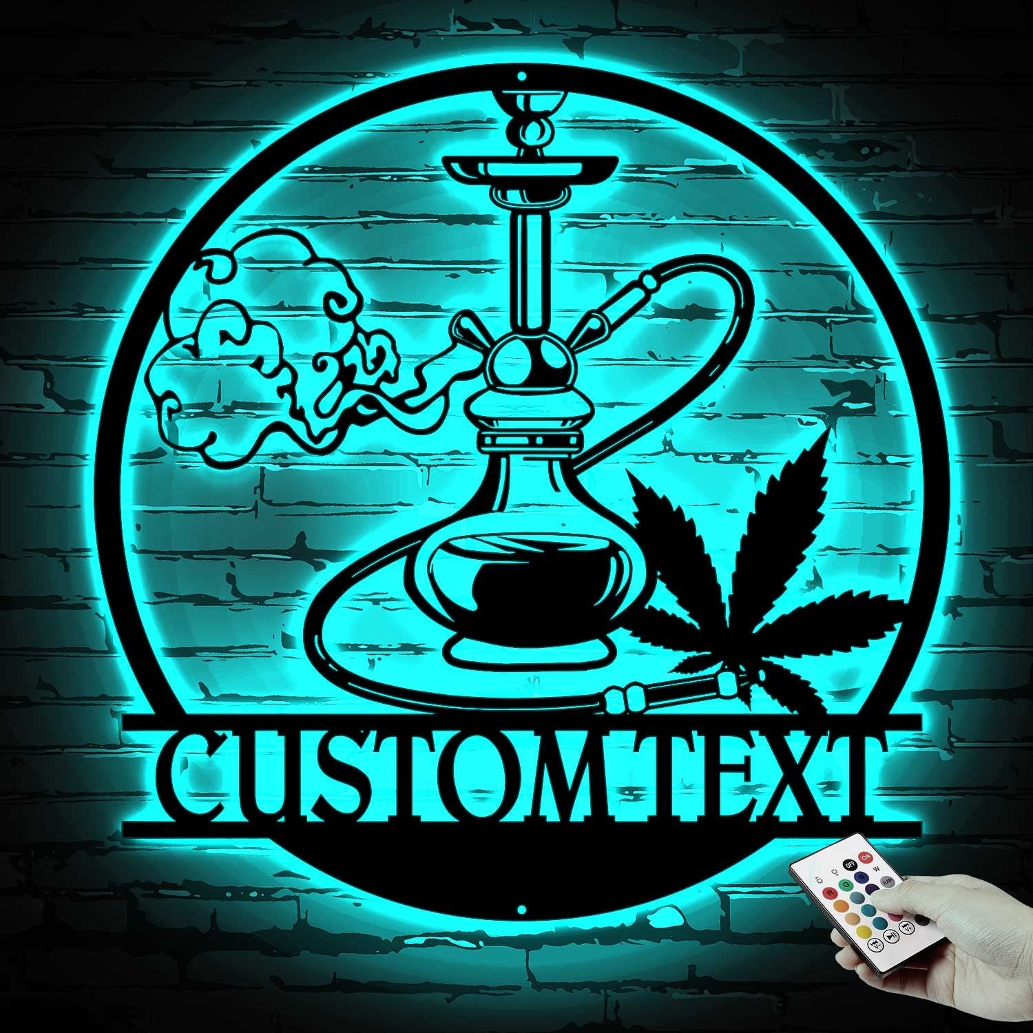 Custom Shisha Hookah Metal Wall Art LED Light - Shisha Sign - Personalized Smoke Shop Name Sign - Home Decor Hookah Shop Decoration Smoker Gift | GearViral