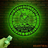 Custom Skeleton Couple Kissing Metal Wall Art with LED Light Gothic Home Decor Skull Lover Gift Halloween or