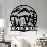 Custom Skiing Metal Sign with LED Lights - Personalized Ski Wall Art - Skier Gift & Monogram - Ski Home Decor & Snow