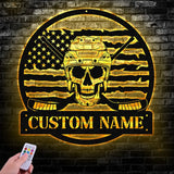 Custom Skull Hockey Metal Sign with Led Light Hockey Coach Gift Hockey Gifts for Team Hockey Wall Decor Hockey Player