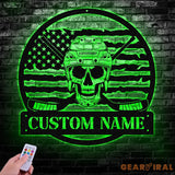 Custom Skull Hockey Metal Sign with Led Light Hockey Coach Gift Hockey Gifts for Team Hockey Wall Decor Hockey Player