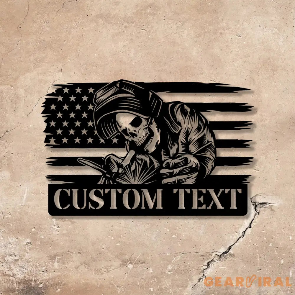 Custom Skull Welder Metal Sign with Led Light Welder Gifts Xmas Birthday Gift for Welder Dad Vs2 - Gearviral