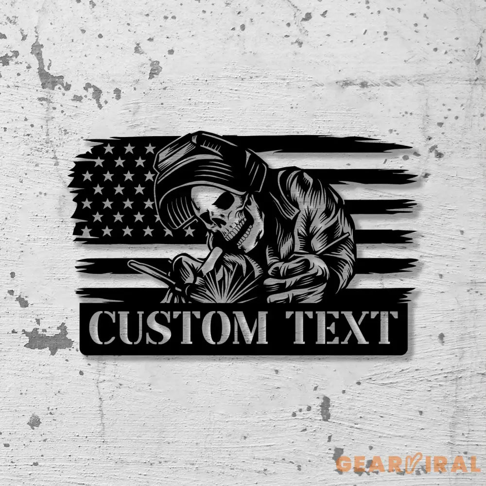 Custom Skull Welder Metal Sign with Led Light Welder Gifts Xmas Birthday Gift for Welder Dad Vs2 - Gearviral
