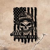 Custom Skull Welder Metal Sign with Led Light, Welder Gifts, Xmas Birthday Gift for Welder Dad - Gearviral