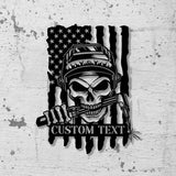 Custom Skull Welder Metal Sign with Led Light, Welder Gifts, Xmas Birthday Gift for Welder Dad - Gearviral