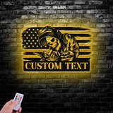 Custom Skull Welder Metal Sign with Led Light, Welder Gifts, Xmas Birthday Gift for Welder Dad Vs2 - Gearviral