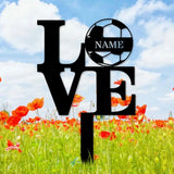 Custom Soccer and Love Metal Sign with LED Lights Personalized Family Name Metal Sign Wall Decor Personalized Wall Art