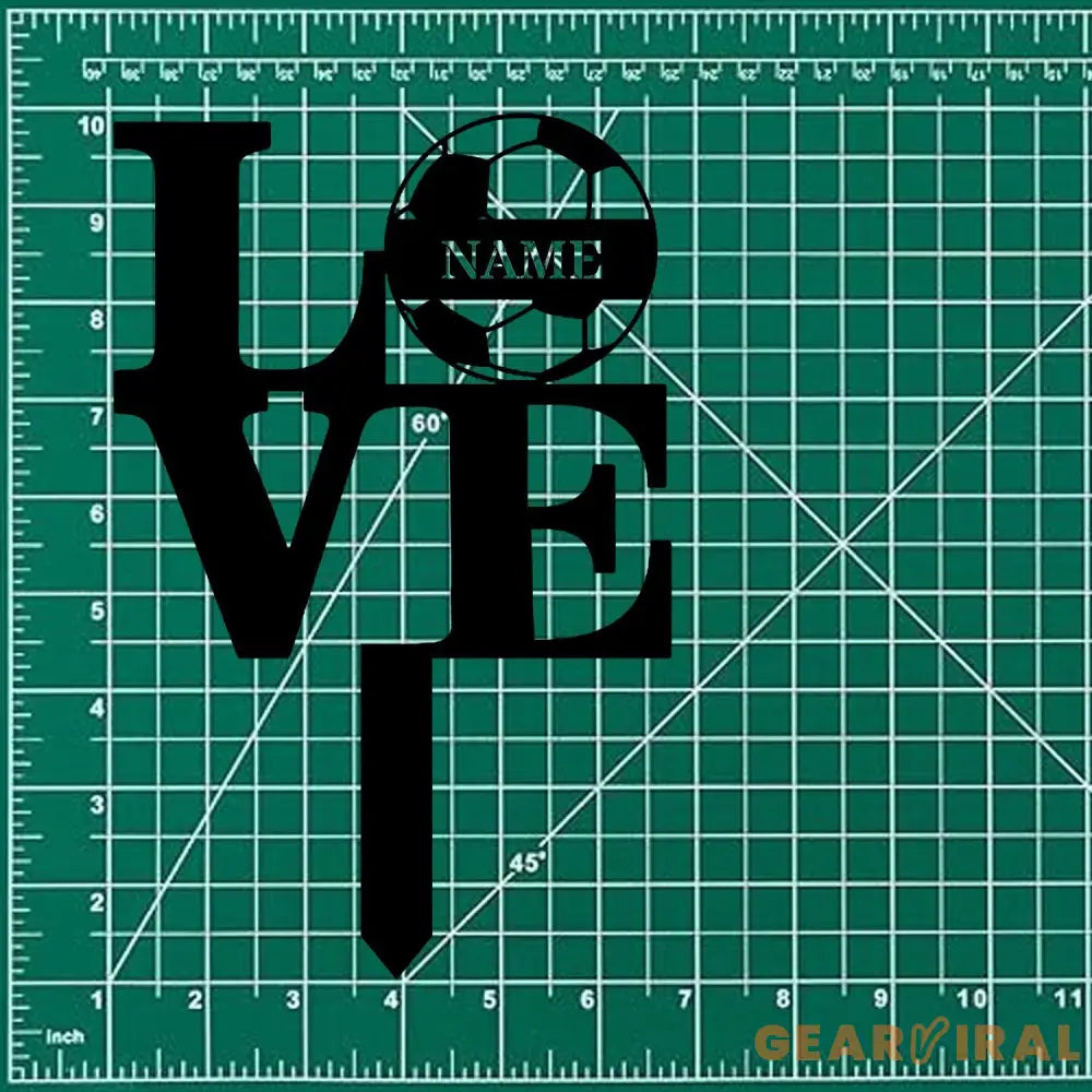 Custom Soccer and Love Metal Sign with LED Lights Personalized Family Name Metal Sign Wall Decor Personalized Wall Art