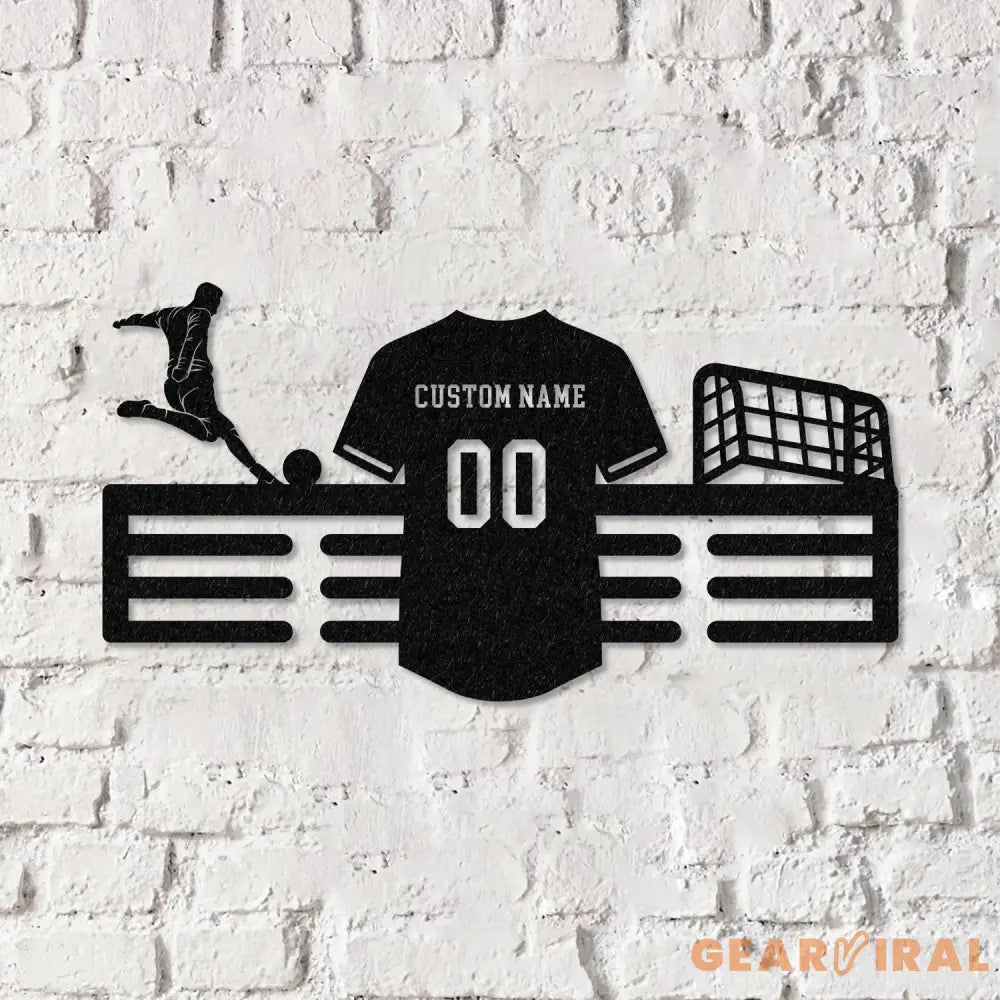 Custom Soccer Medal Hanger with Led Light Soccer Award Display Personalized Soccer Medal Display Soccer Medal Holder
