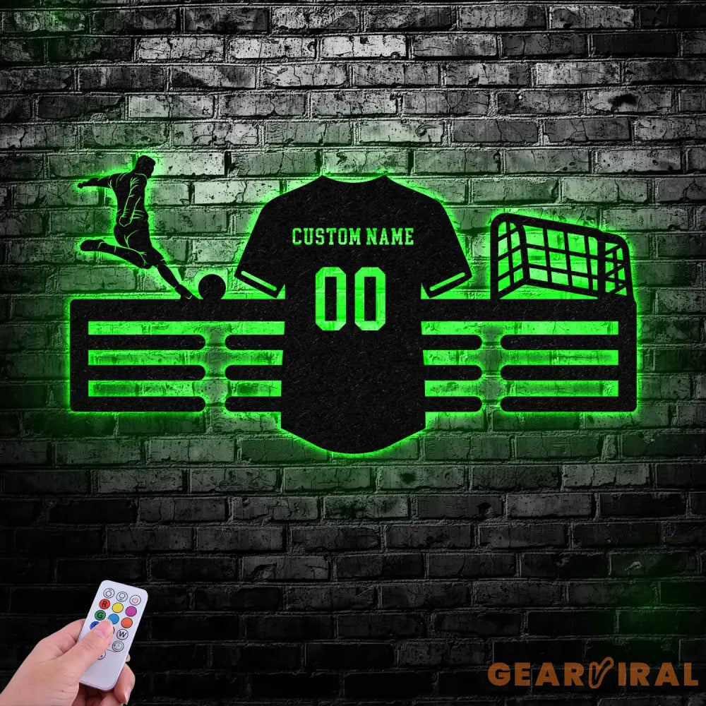 Custom Soccer Medal Hanger with Led Light Soccer Award Display Personalized Soccer Medal Display Soccer Medal Holder