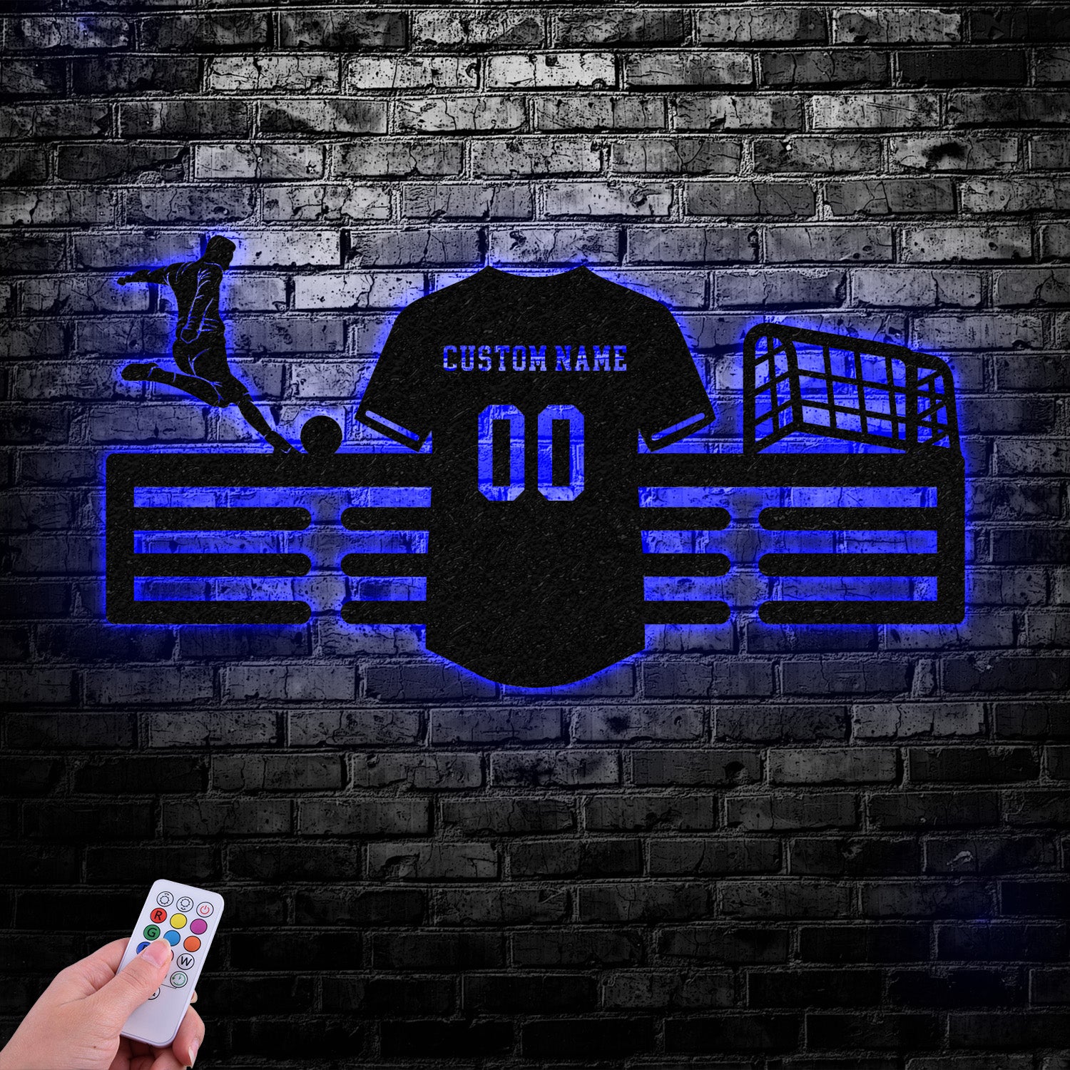 Custom Soccer Medal Hanger with Led Light, Soccer Award Display, Personalized Soccer Medal Display, Soccer Medal Holder