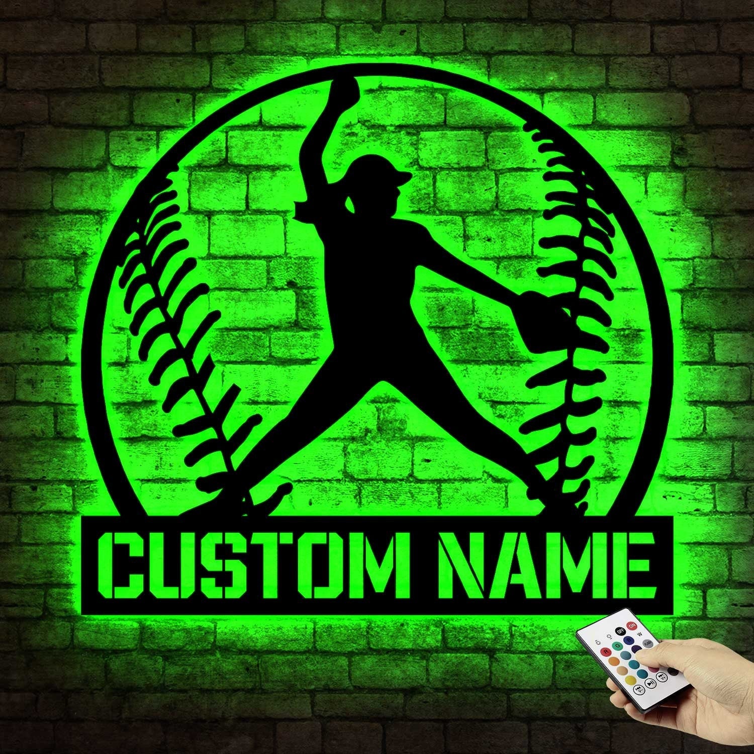 Custom Softball Pitcher Metal Wall Art With Led Lights - Pitcher Girl Sign - Birthday Gift Dorm Decoration Gift For Daughter Sport Lover Gift | GearViral