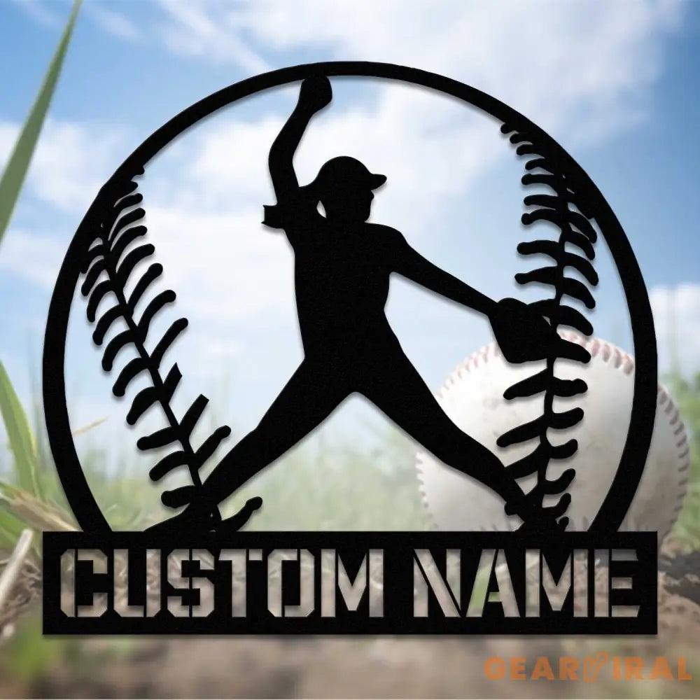 Custom Softball Pitcher Metal Wall Art With Led Lights - Pitcher Girl Sign - Birthday Gift Dorm Decoration Gift For