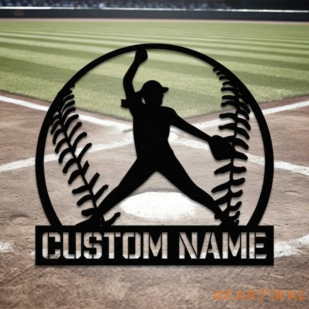 Custom Softball Pitcher Metal Wall Art With Led Lights - Pitcher Girl Sign - Birthday Gift Dorm Decoration Gift For