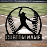 Custom Softball Pitcher Metal Wall Art With Led Lights - Pitcher Girl Sign - Birthday Gift Dorm Decoration Gift For