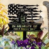 Custom Soldier Kneeling Metal Memorial Stake, Soldier Kneeling at Cross, Army Memorial, Remembrance Stake, Sympathy Sign, Grave Markers
