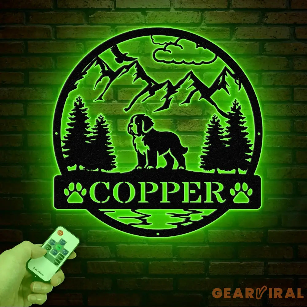 Custom St Bernard Metal Sign Dog Name Sign Personalized St Bernard Wall Decor Dog Lovers Wall Art Dog Mom Gifts Pet