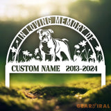 Custom Staffordshire Bull Terrier Memorial Metal Stake - Personalized Pet Grave Marker Remembrance Sign Sympathy Gift