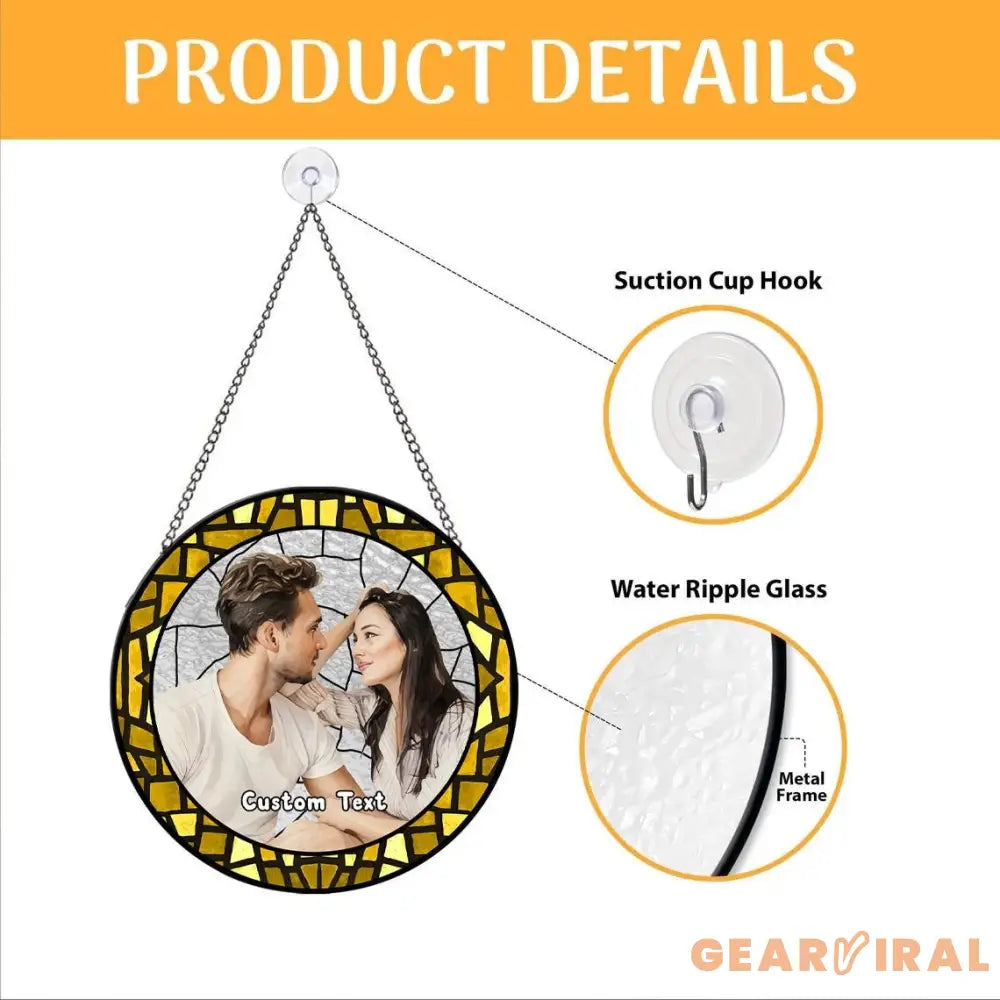 Custom Stained Glass Couples Portrait From Photo Personalized Window Hanging Suncatcher Couple Wedding Anniversary Gift