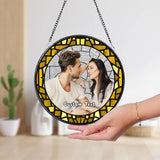 Custom Stained Glass Couples Portrait From Photo Personalized Window Hanging Suncatcher Couple Wedding Anniversary Gift
