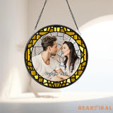 Custom Stained Glass Couples Portrait From Photo Personalized Window Hanging Suncatcher Couple Wedding Anniversary Gift