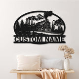 Custom Steam Engine Train Locomotive Metal Wall Art with LED Light Personalized Train Driver Name Sign Home Decor Railroad Decoration | GearViral