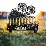 Custom Sunflower Garden Stake Sunflower Metal Sign Garden Flower Sign Custom Garden Name Sign Garden Decor Yard Art