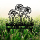 Custom Sunflower Garden Stake, Sunflower Metal Sign, Garden Flower Sign, Custom Garden Name Sign, Garden Decor, Yard Art, Housewarming Gift