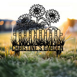 Custom Sunflower Garden Stake, Sunflower Metal Sign, Garden Flower Sign, Custom Garden Name Sign, Garden Decor, Yard Art, Housewarming Gift