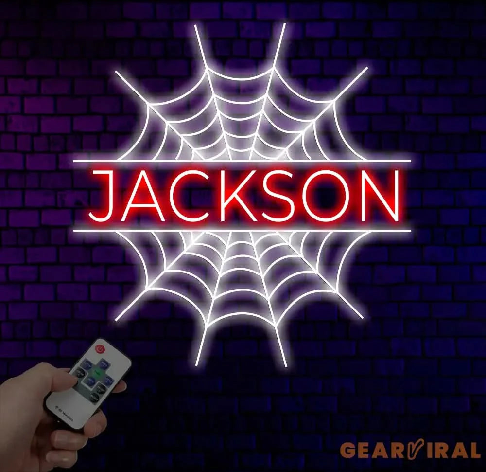 Custom Superhero Spider Name Neon Sign Personalized Spider Web Name Sign Superhero Name Wall Art Birthday Decor Kids