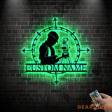 Custom Surveyor Engineer Metal Wall Art LED Light Personalized Geodetic Device Name Sign Decor Tool Scale Construction