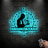 Custom Surveyor Engineer Metal Wall Art LED Light Personalized Geodetic Device Name Sign Decor Tool Scale Construction Equipment Builder | GearViral