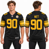 Custom T.J. Watt Pittsburgh Steelers Fan Inspired Alternate Game Jersey - Black