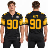 Custom T.J. Watt Pittsburgh Steelers Fan Inspired Alternate Premium F.U.S.E. Stitched Premium Limited Jersey - Black