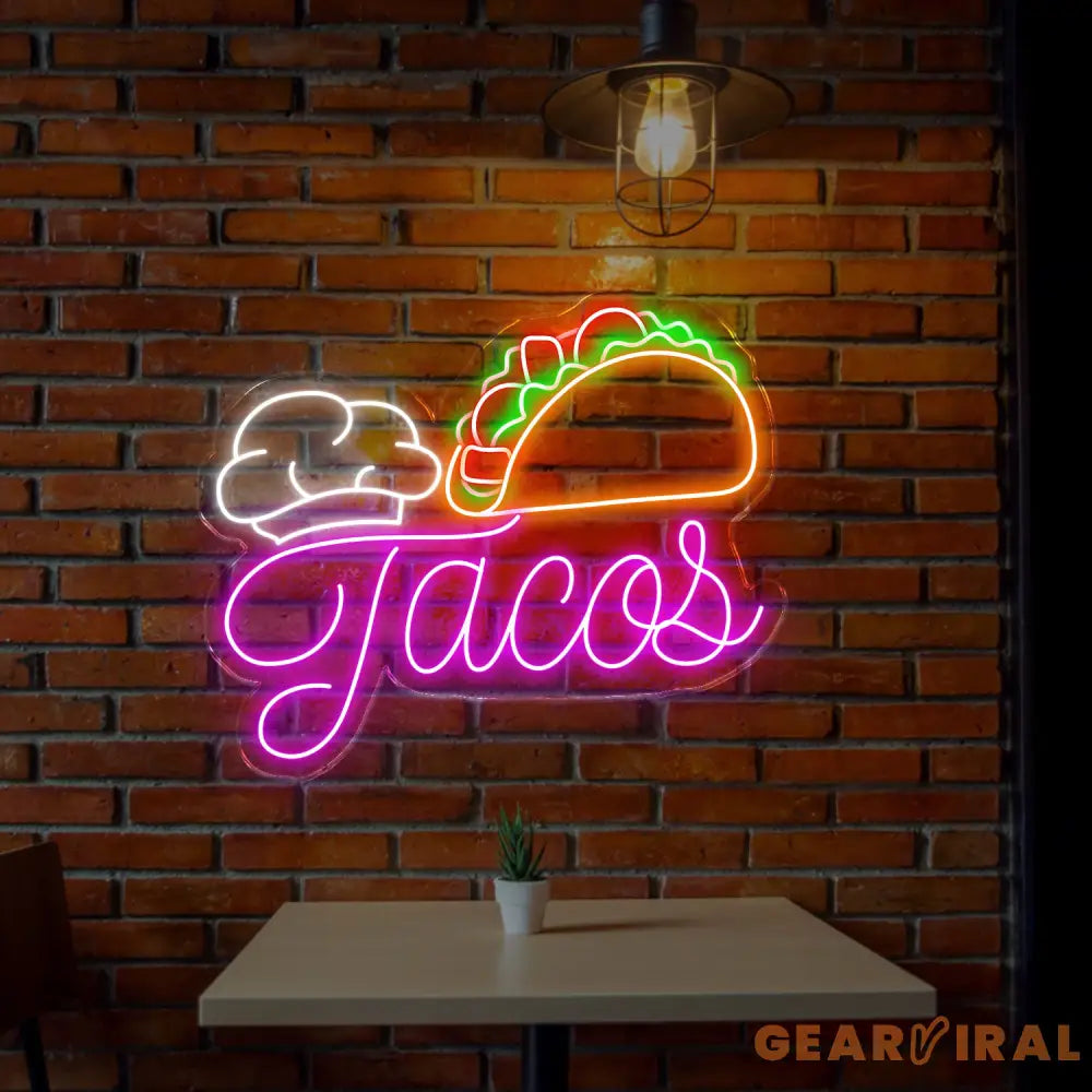 Custom Tacos Neon Sign LED Tacos Light Personalized Neon Sign for Wall Decor Best Christmas Gifts Shop Neon Sign Tacos