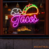 Custom Tacos Neon Sign LED Tacos Light Personalized Neon Sign for Wall Decor Best Christmas Gifts Shop Neon Sign Tacos