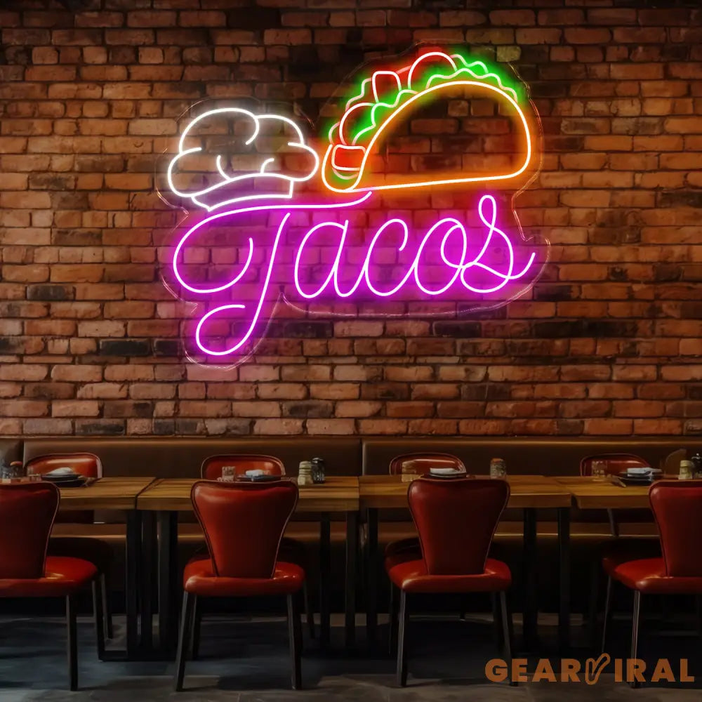 Custom Tacos Neon Sign LED Tacos Light Personalized Neon Sign for Wall Decor Best Christmas Gifts Shop Neon Sign Tacos
